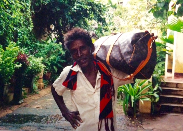 A person outdoors in a photograph from the hotel archive