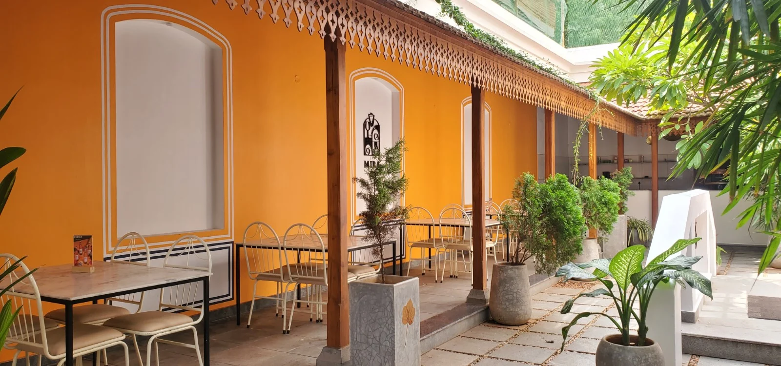 MIRA courtyard — potential celebration setting, photographed without event styling