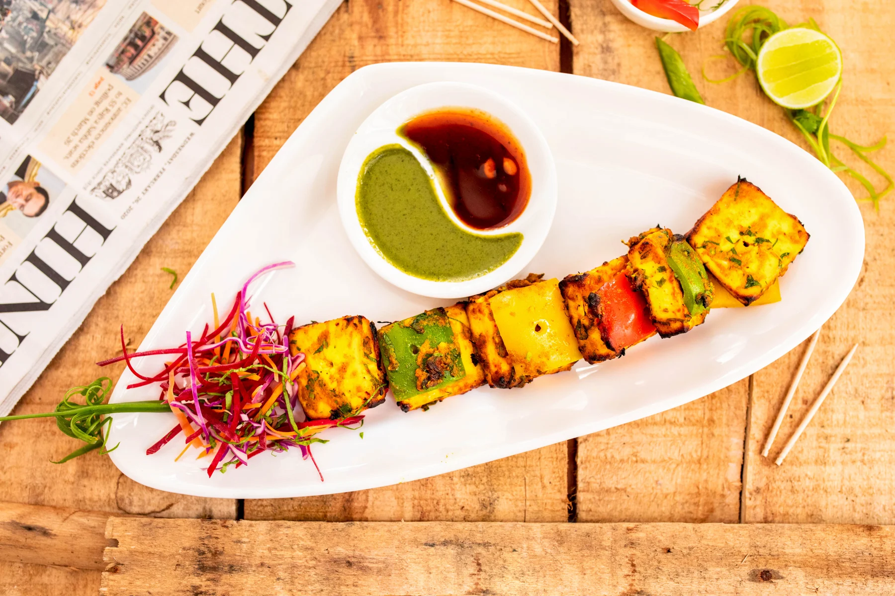 MIRA Tandoori-style skewers